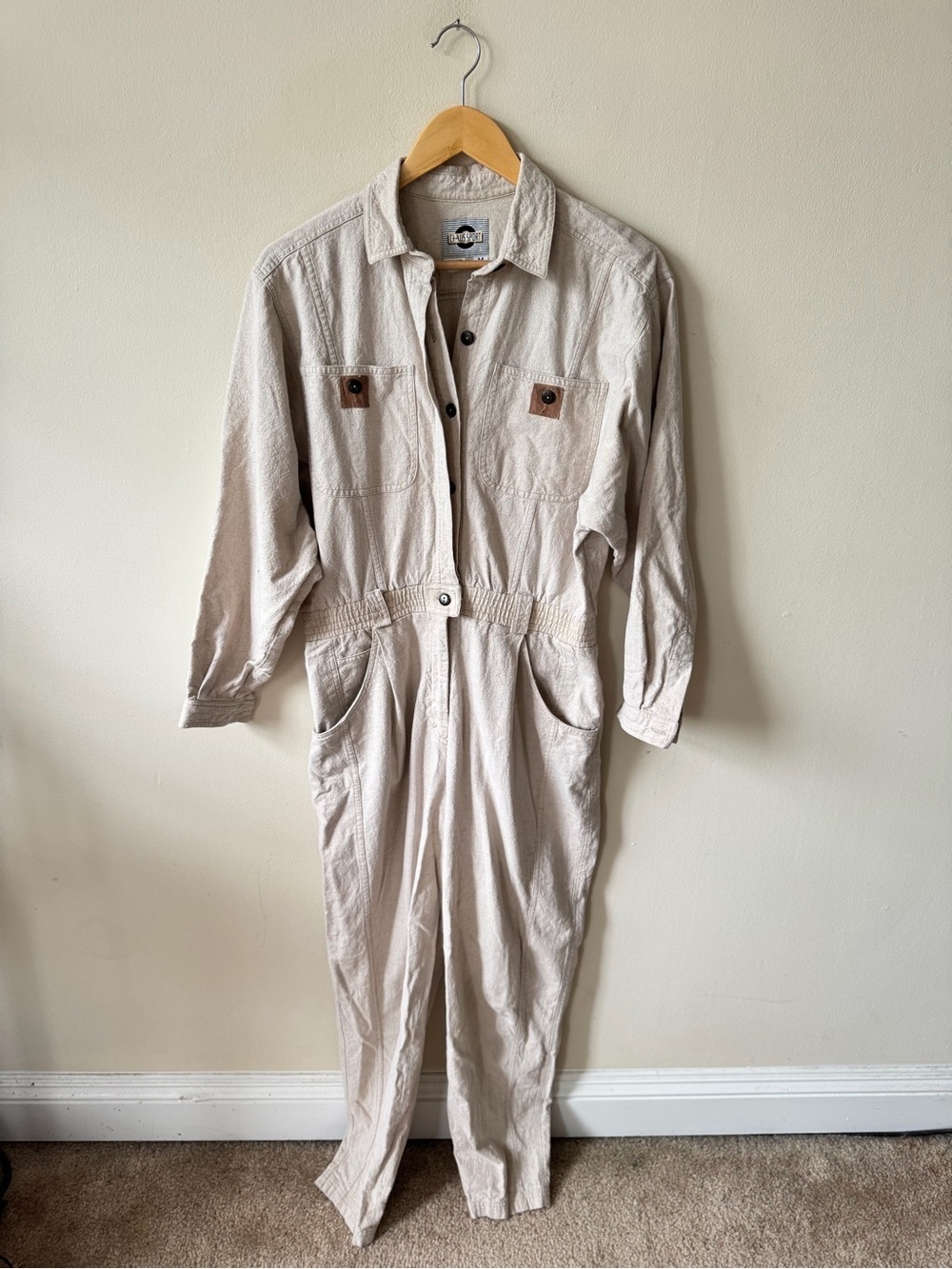 Vintage Chaus Women's Cream Utility Jumpsuit - Picture 5 of 8